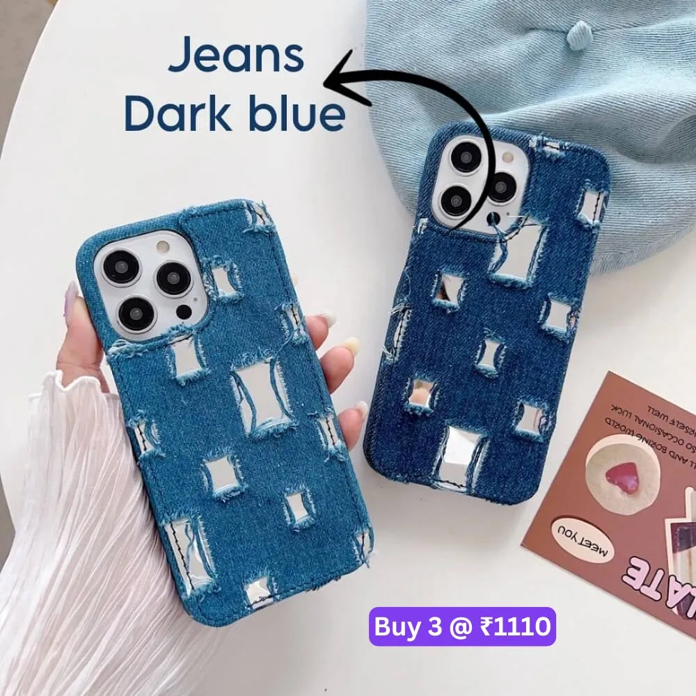 Distressed Denim Fashion Jeans Case - iPhone 13