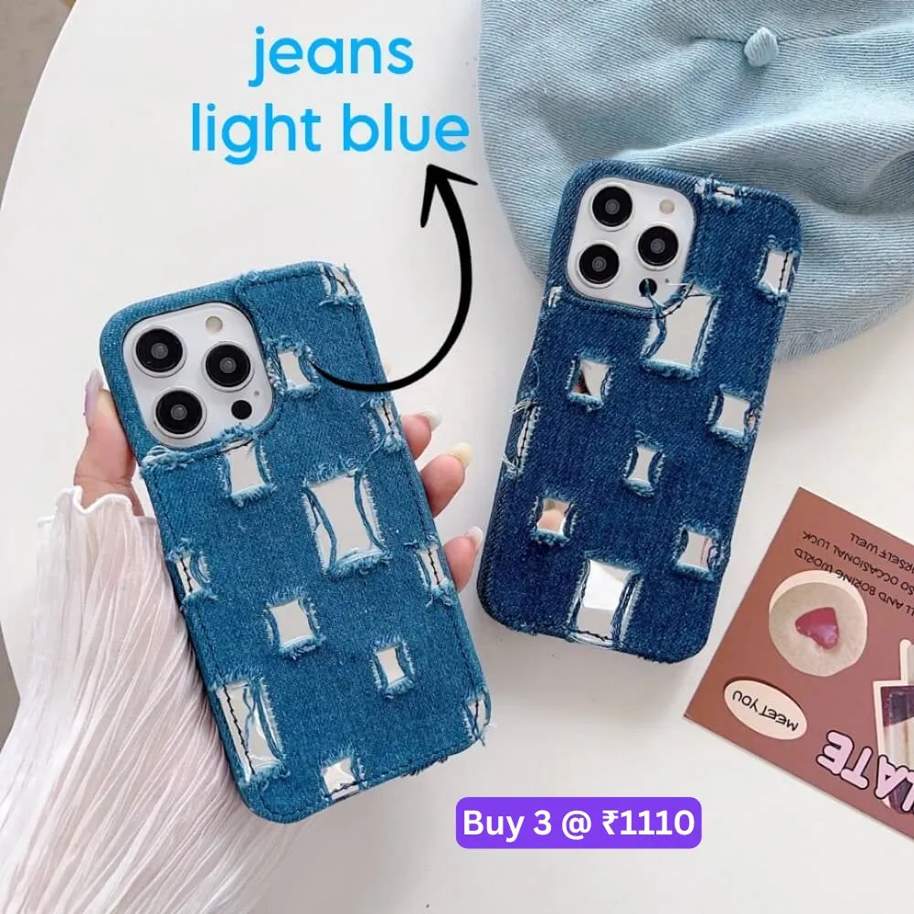 Distressed Denim Fashion Jeans Case - iPhone 13