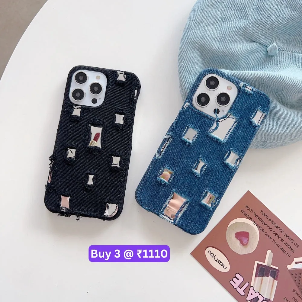 Distressed Denim Fashion Jeans Case - iPhone 13