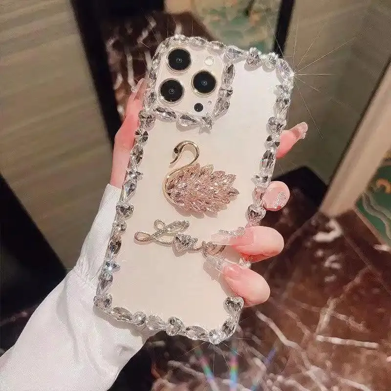 DIY diamond-encrusted transparent phone case