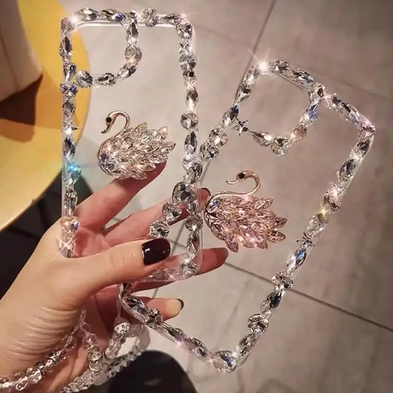 DIY diamond-encrusted transparent phone case
