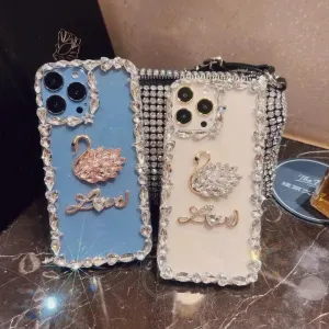 DIY diamond-encrusted transparent phone case