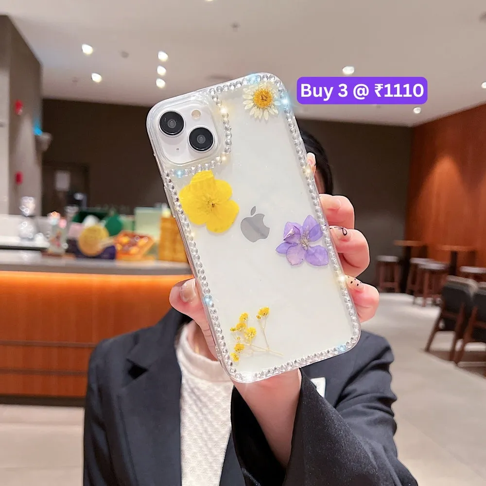 Dried Real Flowers Aesthetic Transparent Phone Case - Samsung S23 Ultra
