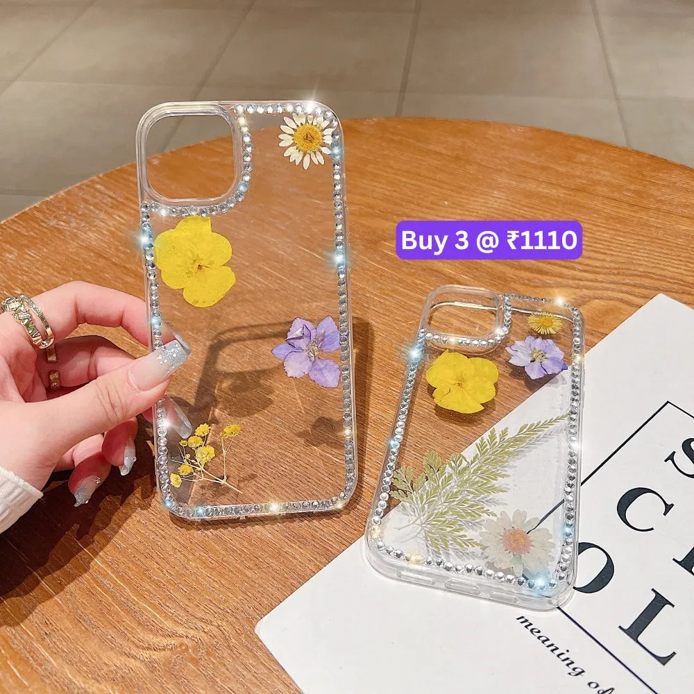 Dried Real Flowers Aesthetic Transparent Phone Case - Samsung S23 Ultra