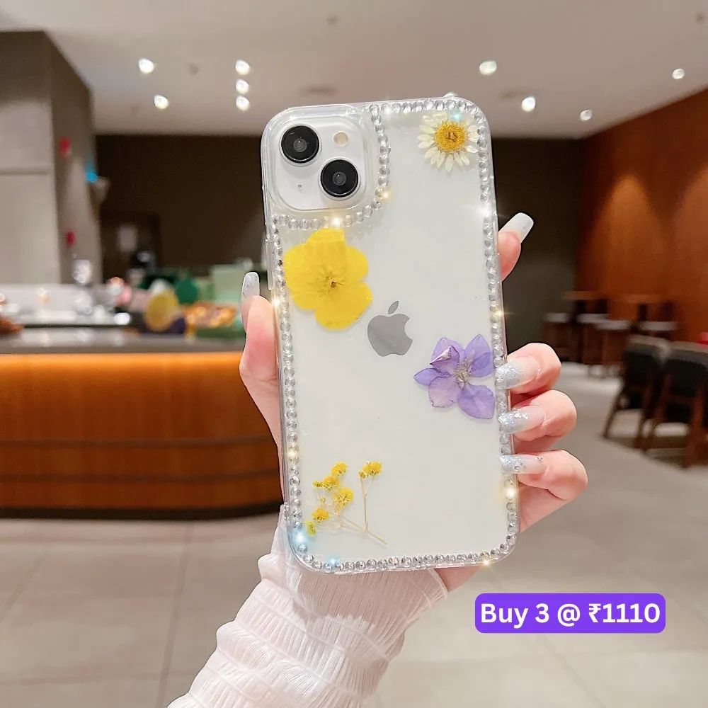 Dried Real Flowers Aesthetic Transparent Phone Case - Samsung S23 Ultra