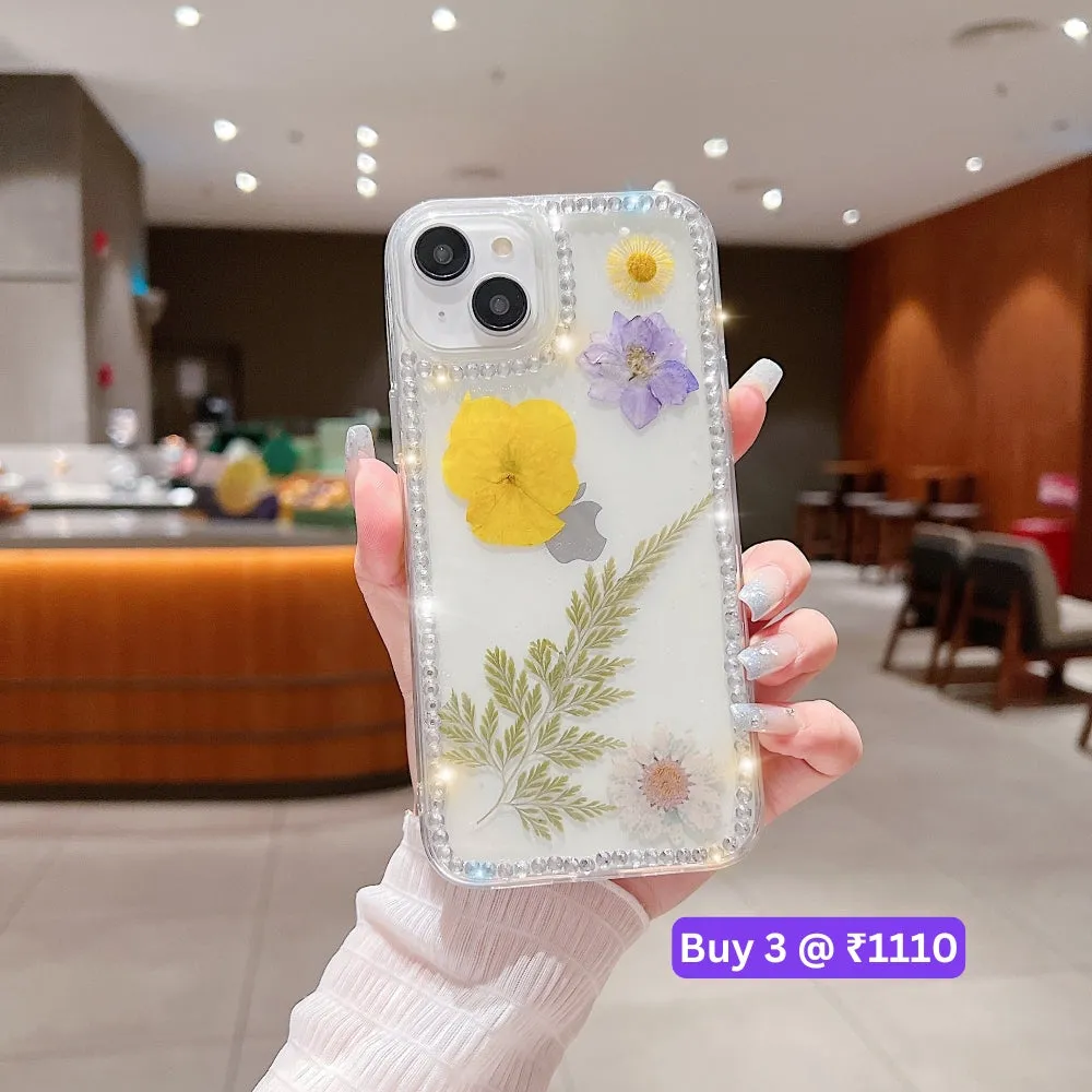 Dried Real Flowers Aesthetic Transparent Phone Case - Samsung S23 Ultra