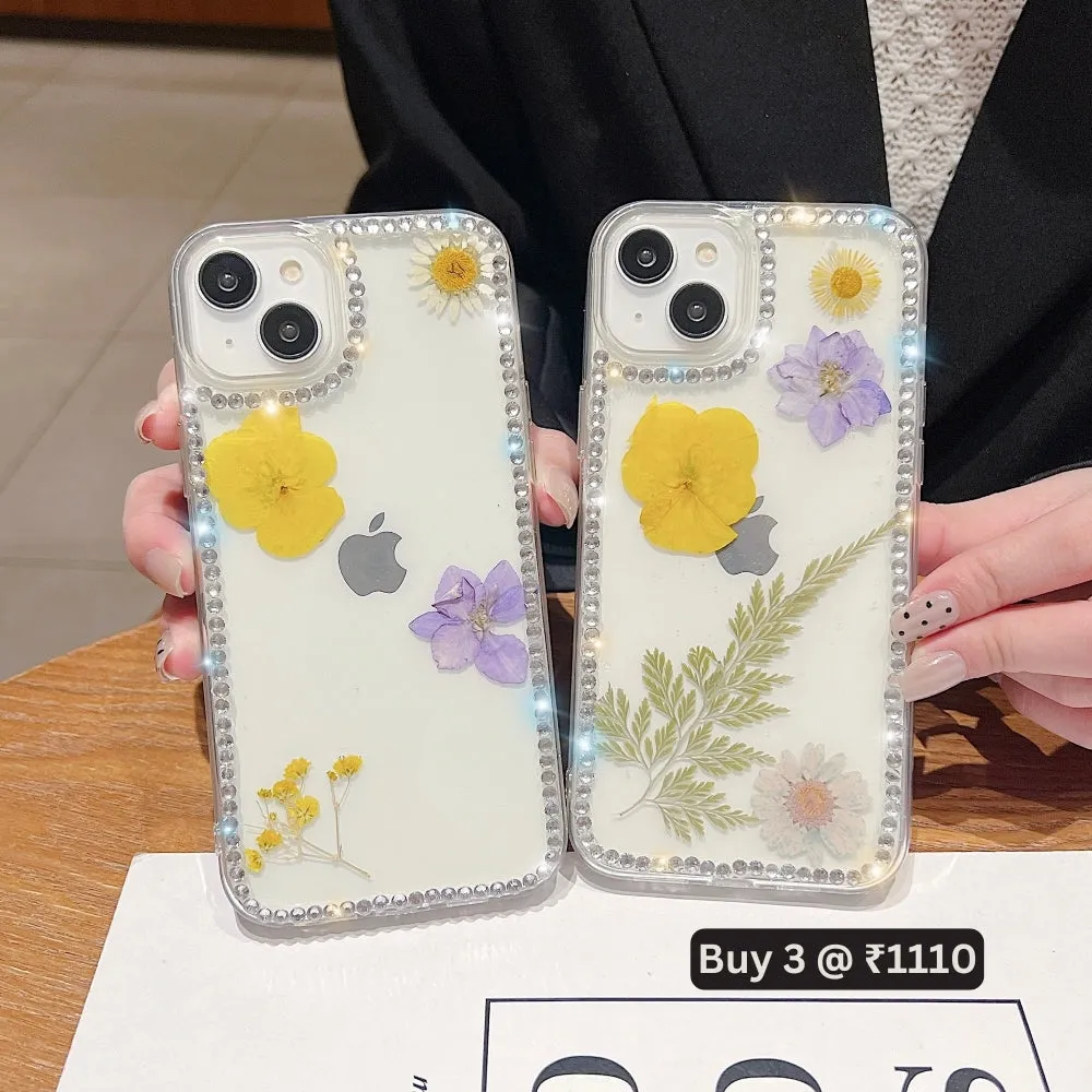 Dried Real Flowers Aesthetic Transparent Phone Case - Samsung S23 Ultra