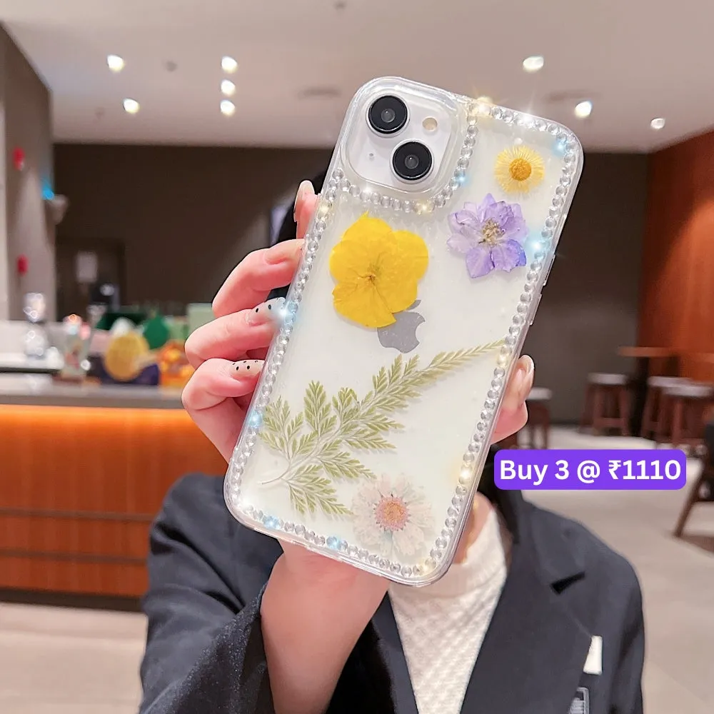 Dried Real Flowers Aesthetic Transparent Phone Case - Samsung S23 Ultra