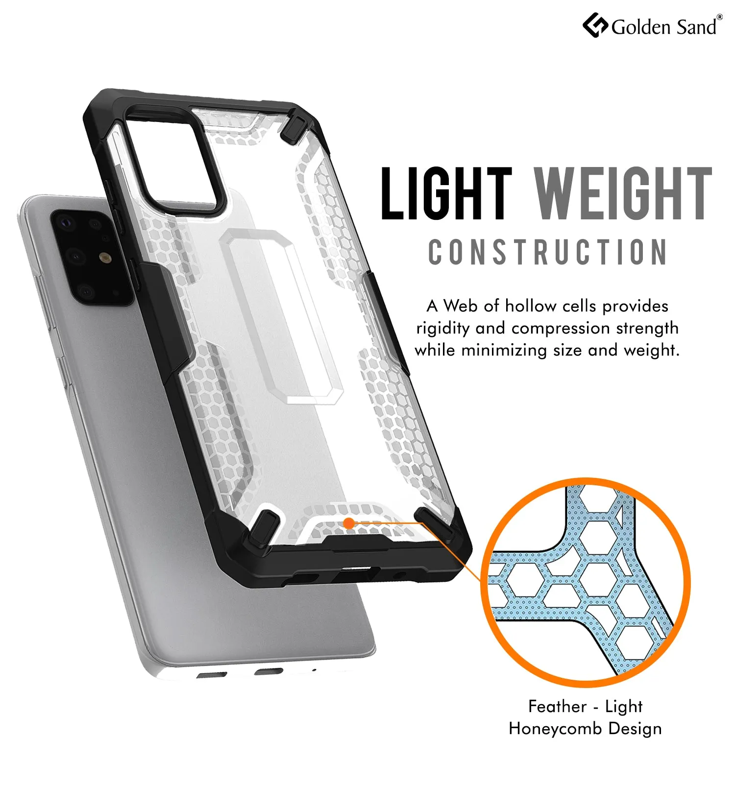 Drop Defense Pro Series Translucent Bumper Back Cover for Samsung Galaxy S20 Plus 6.7 inch, Ice White