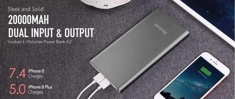 Dual Charge Power Bank 20,000 mAh