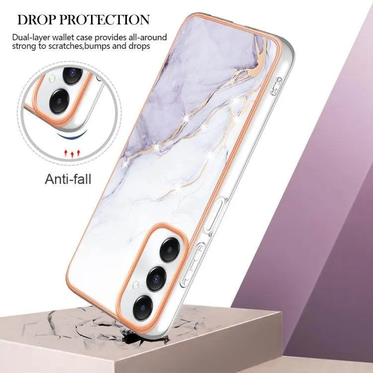 Dual-Sided Electroplated Marble IMD Phone Case for Samsung Galaxy A05s, Series 2