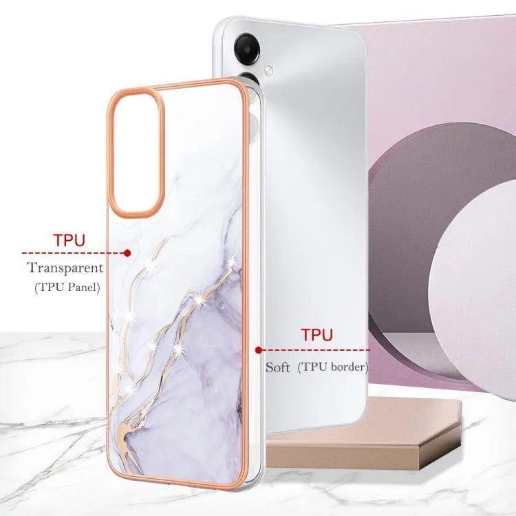 Dual-Sided Electroplated Marble IMD Phone Case for Samsung Galaxy A05s, Series 2