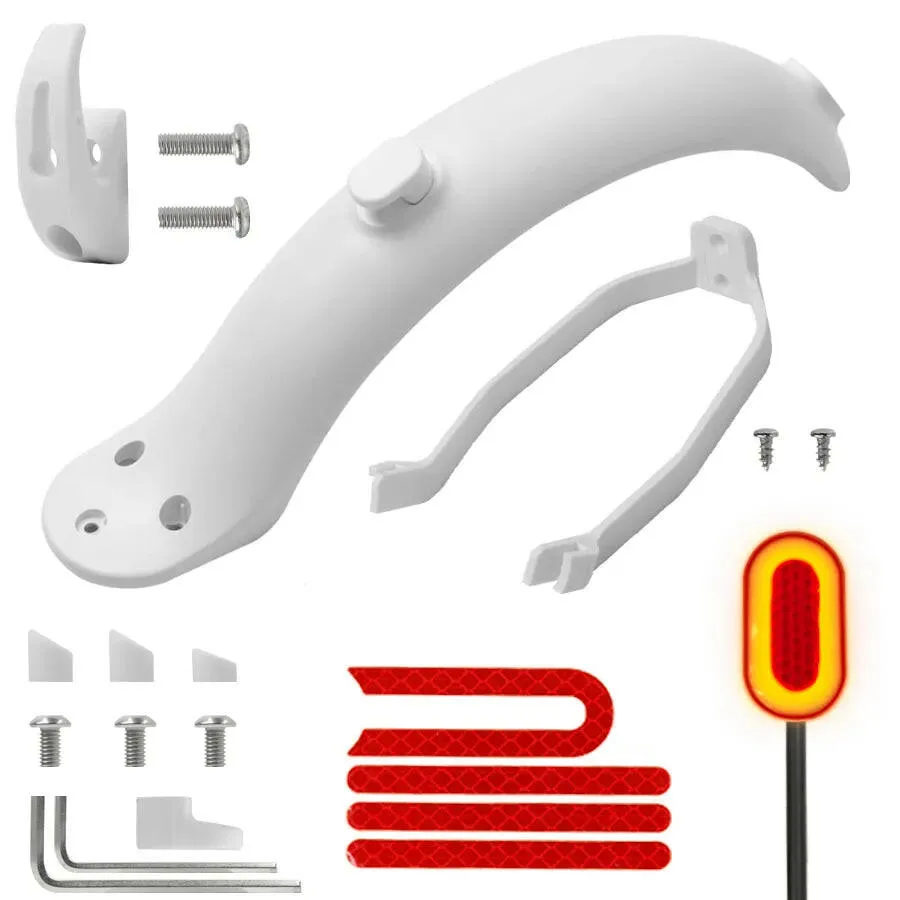 Durable Scooter Mudguard for Xiaomi Mijia M365 M187 1S Pro Electric Scooter Tire Splash Fender with Rear Taillight Back Guard