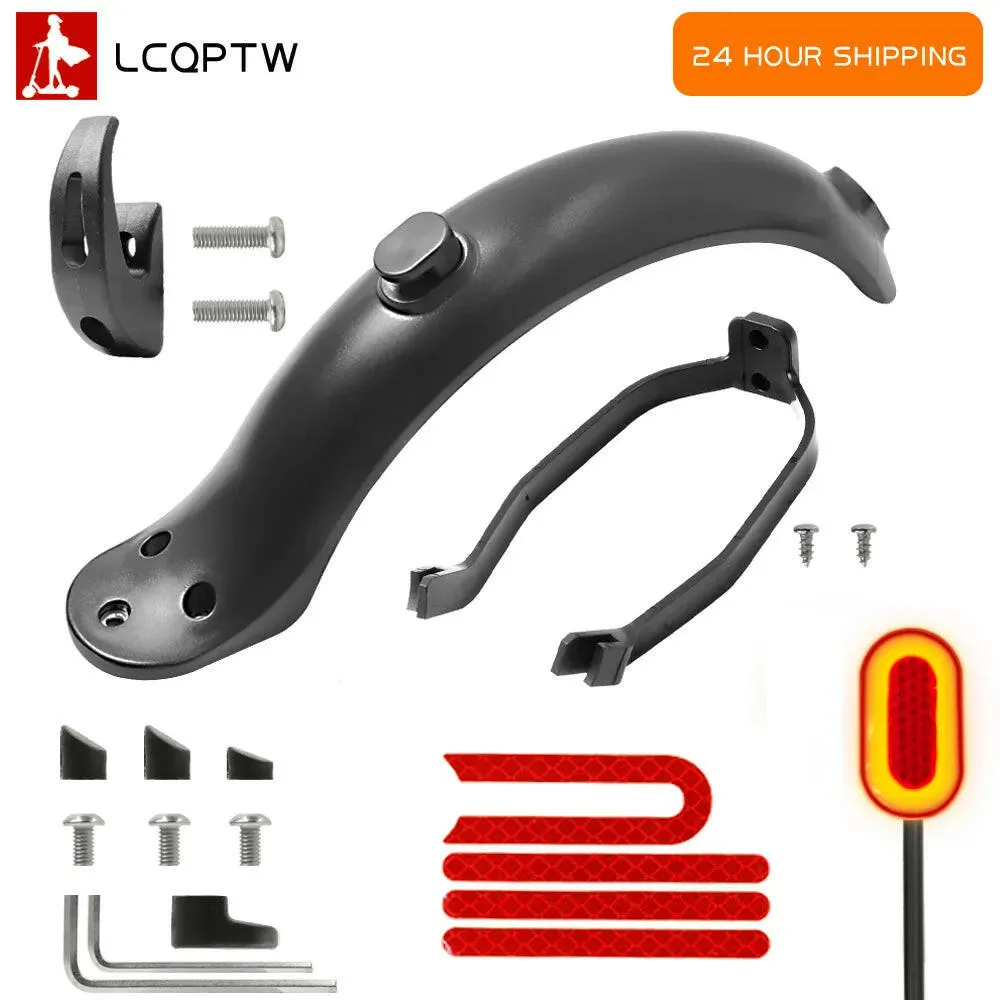 Durable Scooter Mudguard for Xiaomi Mijia M365 M187 1S Pro Electric Scooter Tire Splash Fender with Rear Taillight Back Guard