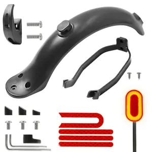 Durable Scooter Mudguard for Xiaomi Mijia M365 M187 1S Pro Electric Scooter Tire Splash Fender with Rear Taillight Back Guard