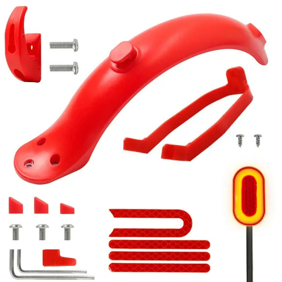 Durable Scooter Mudguard for Xiaomi Mijia M365 M187 1S Pro Electric Scooter Tire Splash Fender with Rear Taillight Back Guard
