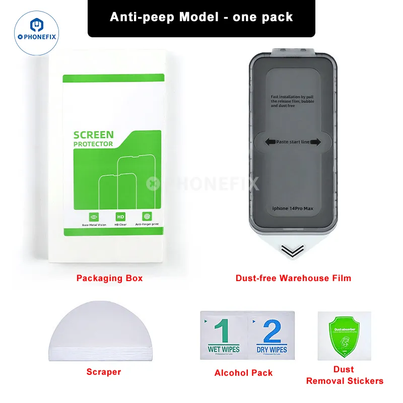 Dust-free Cabin Tempered Film Screen Protector For iPhone 12-15PM