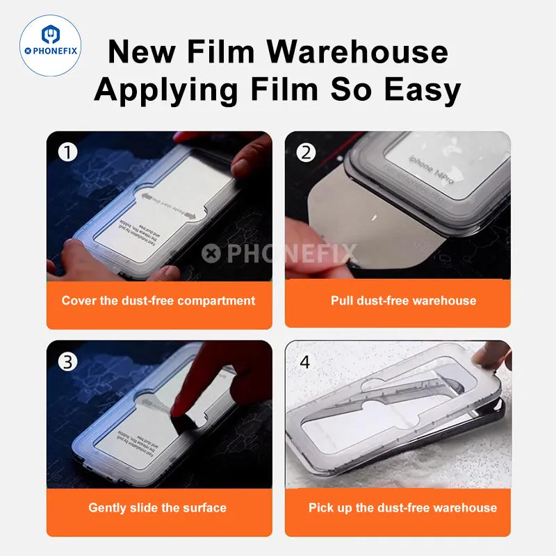 Dust-free Cabin Tempered Film Screen Protector For iPhone 12-15PM