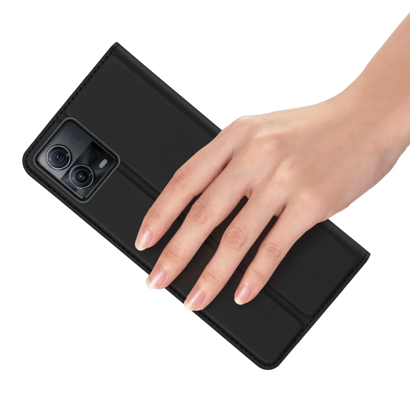 DUX DUCIS Skin Pro Faux Leather Wallet Case for Motorola Moto Edge 30 Fusion - Black