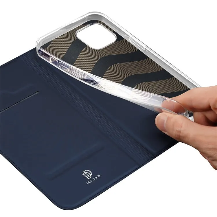 DUX DUCIS Skin Pro Faux Leather Wallet Flip Case for Apple iPhone 15 - Blue