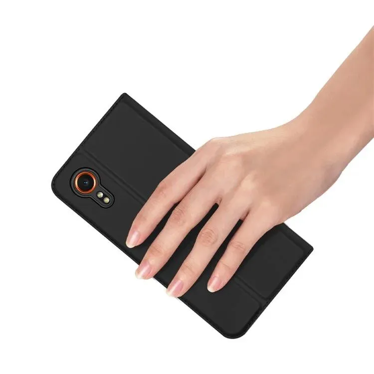 DUX DUCIS Skin Pro Faux Leather Wallet Flip Case for Samsung Galaxy Xcover 7 - Black