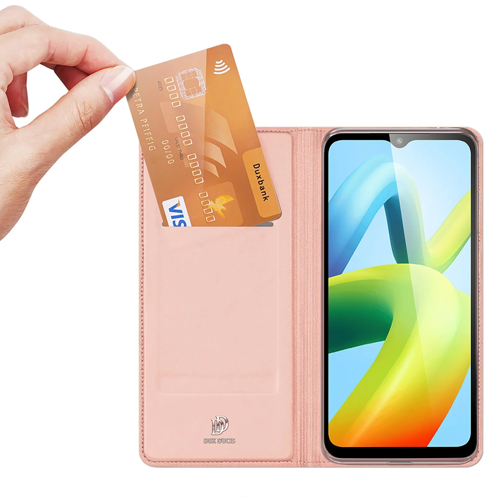 DUX DUCIS Skin Pro Faux Leather Wallet Flip Case for Xiaomi Redmi A1  (Plus) - Rose Gold
