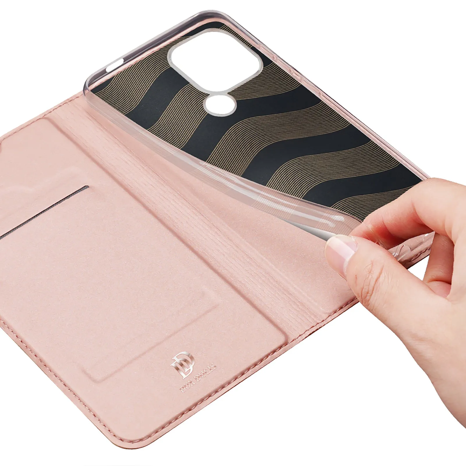 DUX DUCIS Skin Pro Faux Leather Wallet Flip Case for Xiaomi Redmi A1  (Plus) - Rose Gold
