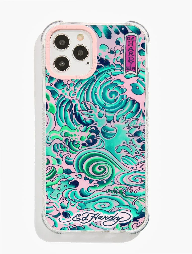 Ed Hardy x Skinnydip Pink Waves Shock iPhone Case