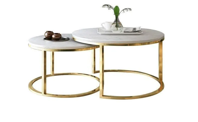 Eero - Nordic Marble Texture Round Coffee Tables