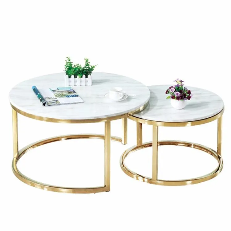 Eero - Nordic Marble Texture Round Coffee Tables