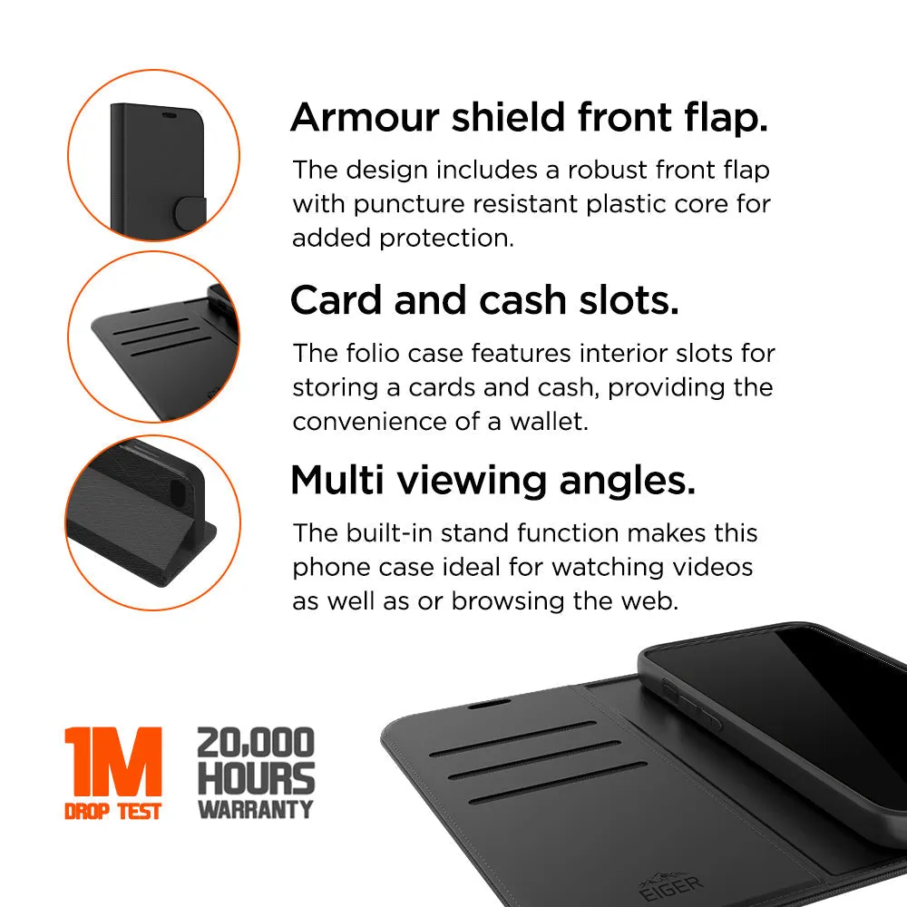 Eiger North Folio Case for Google Pixel 8a in Black