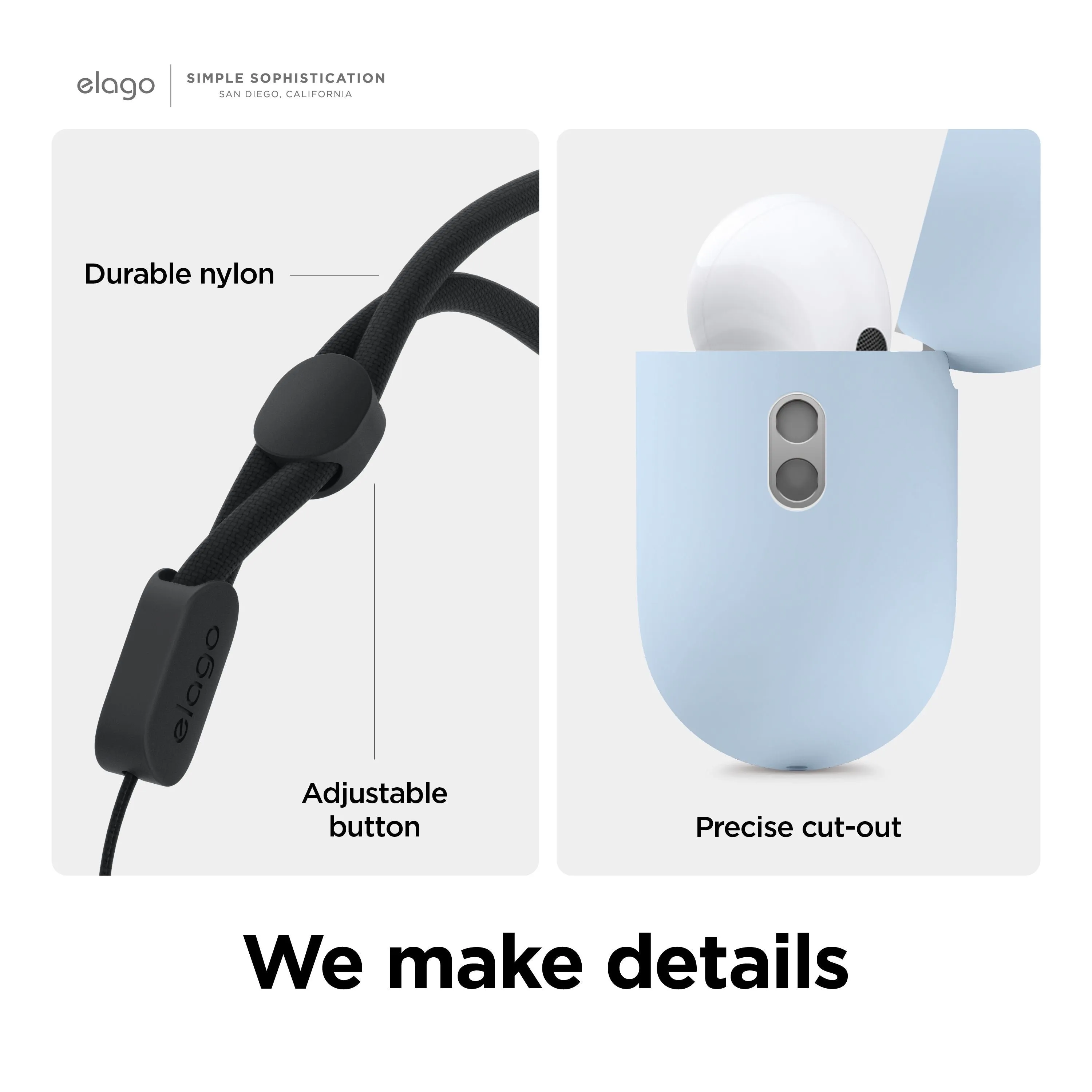 Elago Liquid Hybrid Case with Nylon Lanyard for AirPods Pro 2