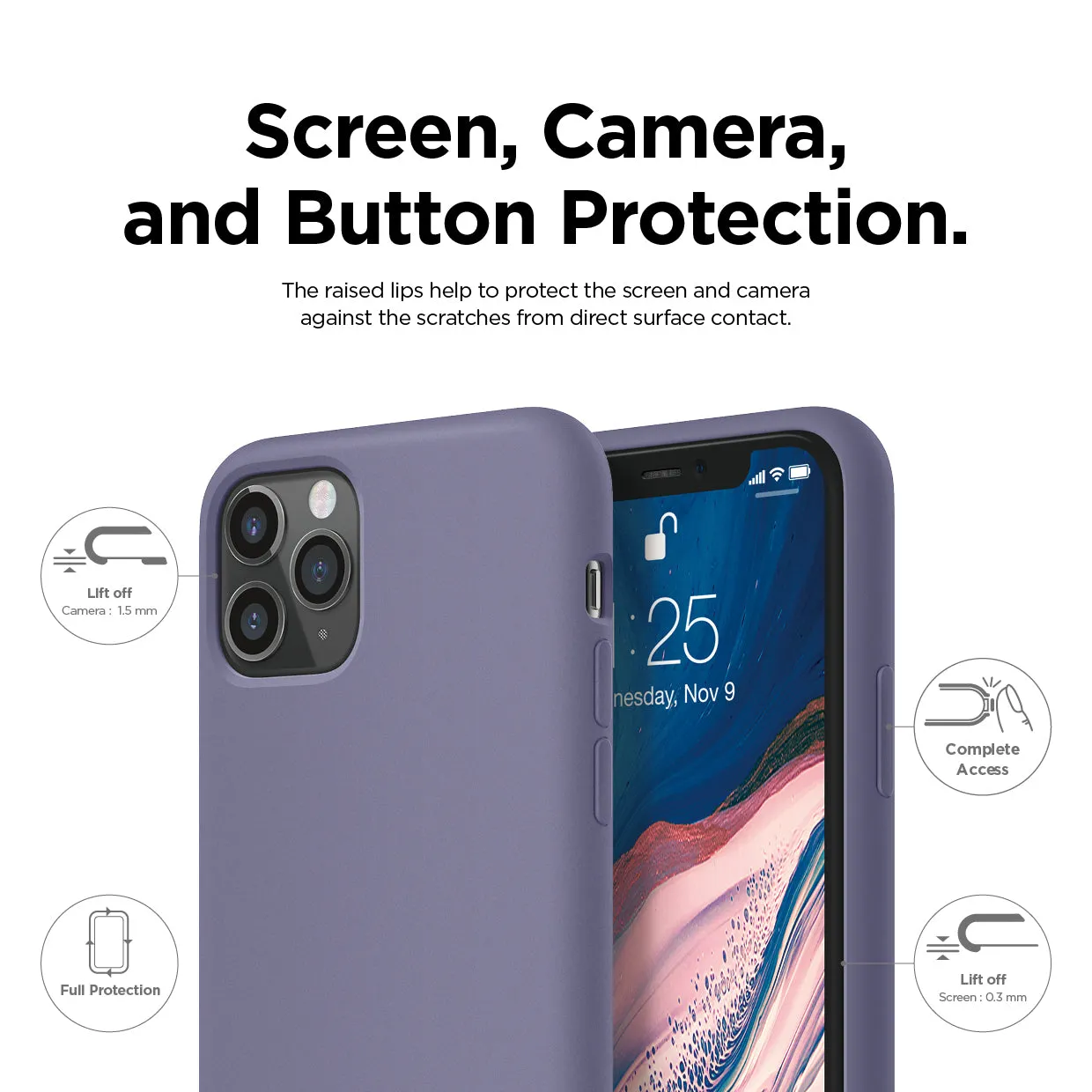 ELAGO Premium Silicone Case, Lavender Grey