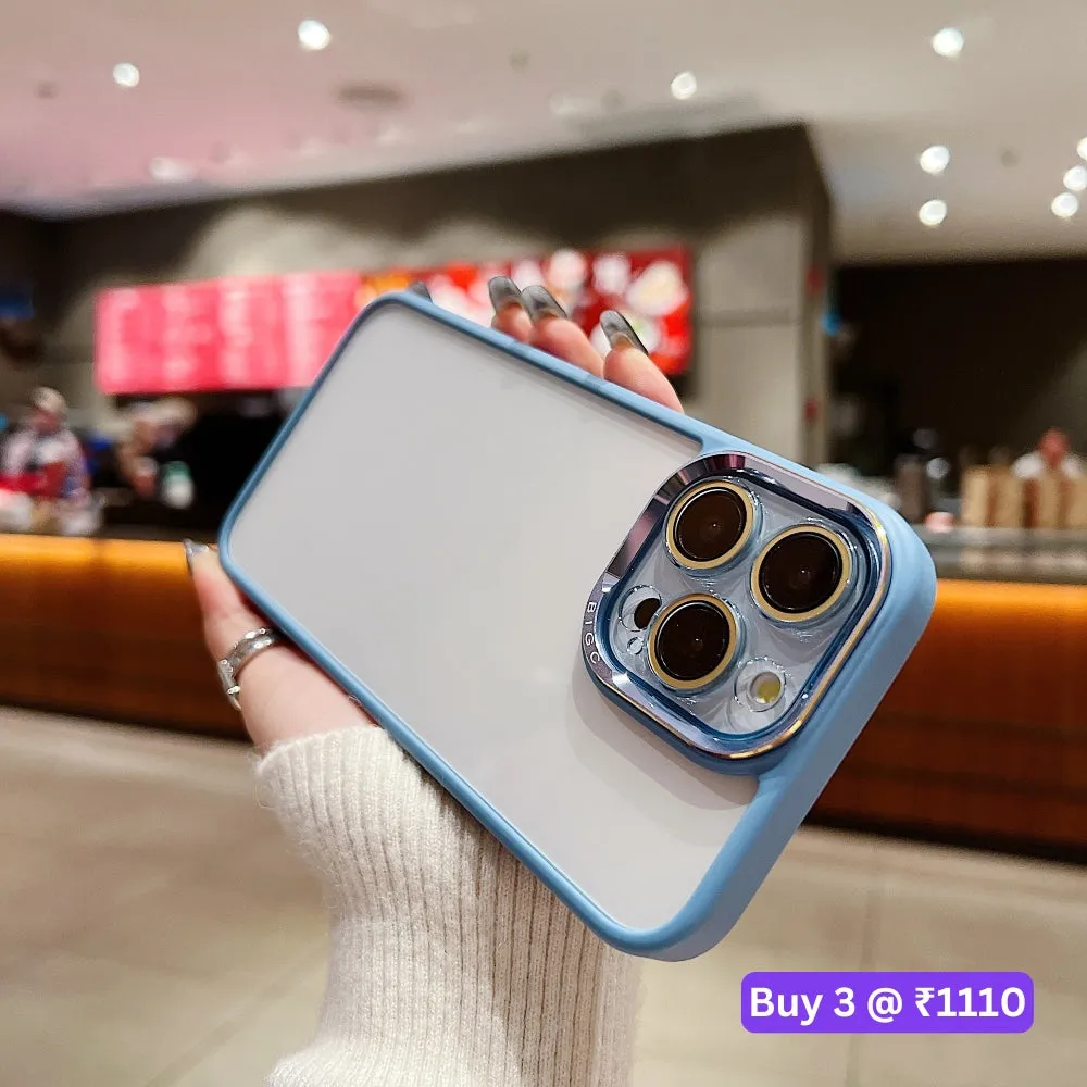 Electroplating Transparent Camera Lens Protective Phone Case - iPhone 15 Pro Max