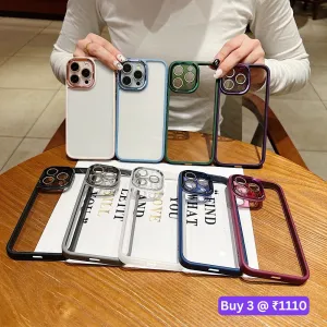 Electroplating Transparent Camera Lens Protective Phone Case - iPhone 15 Pro Max