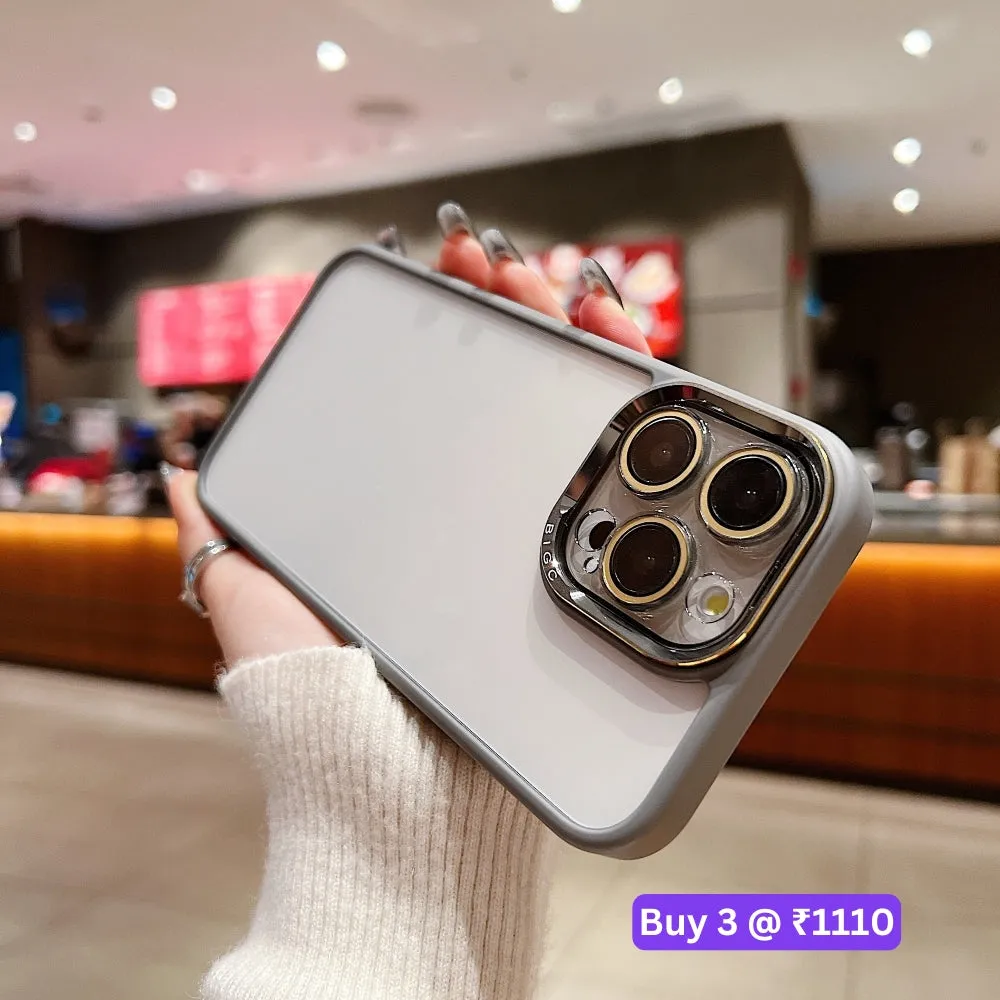 Electroplating Transparent Camera Lens Protective Phone Case - iPhone 15 Pro Max