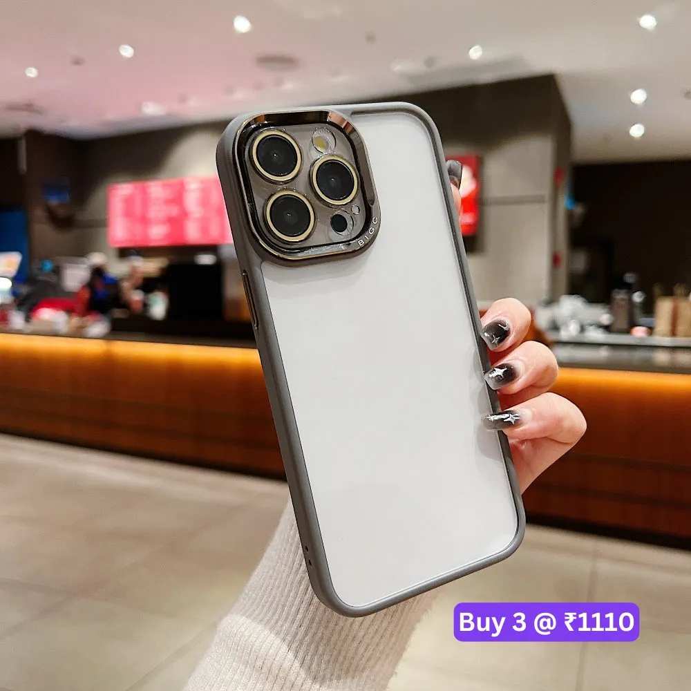 Electroplating Transparent Camera Lens Protective Phone Case - iPhone 15 Pro Max