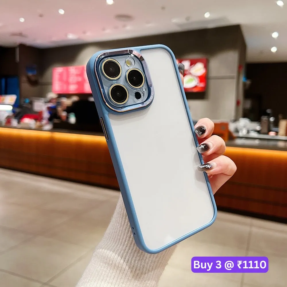 Electroplating Transparent Camera Lens Protective Phone Case - iPhone 15 Pro Max