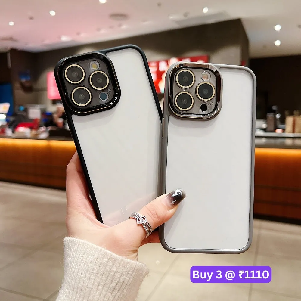 Electroplating Transparent Camera Lens Protective Phone Case - iPhone 15 Pro Max