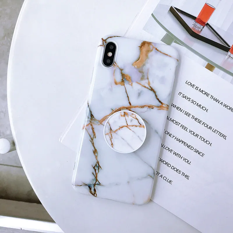 Elegant Marble Phone Case with Holder