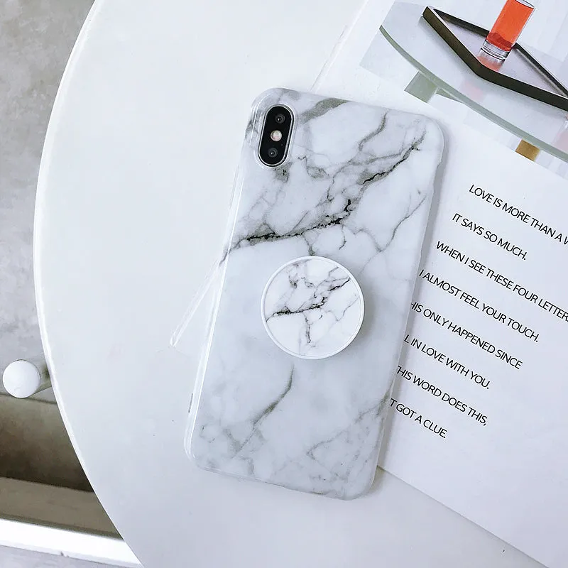 Elegant Marble Phone Case with Holder
