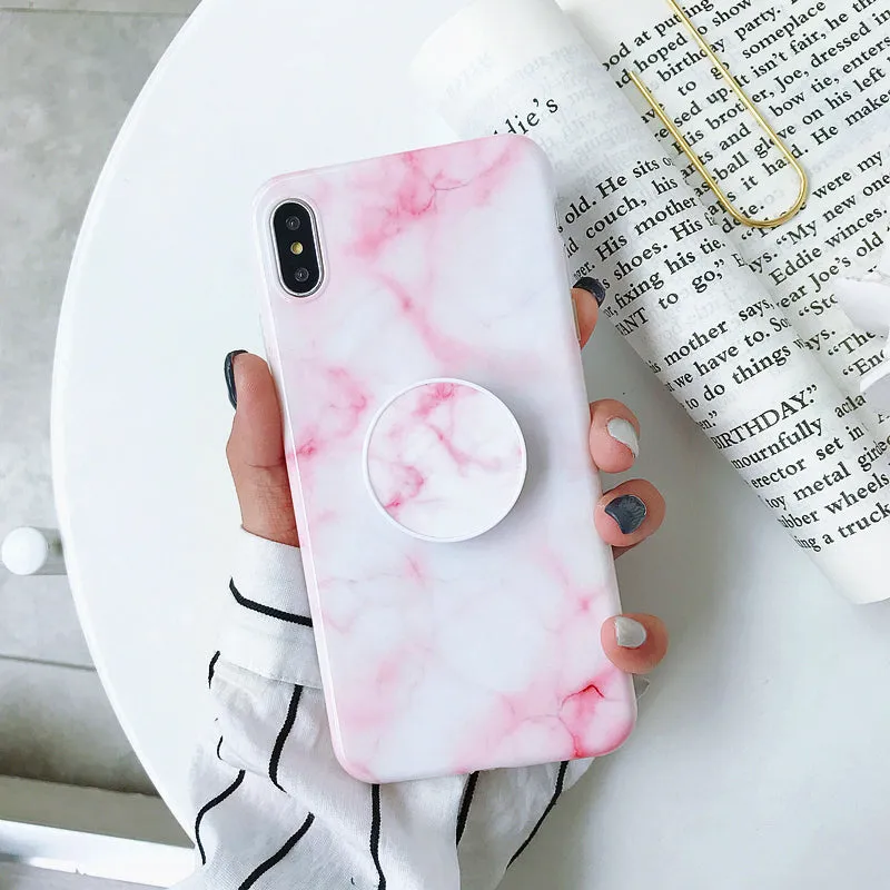 Elegant Marble Phone Case with Holder
