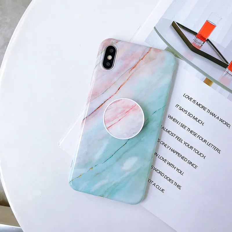 Elegant Marble Phone Case with Holder