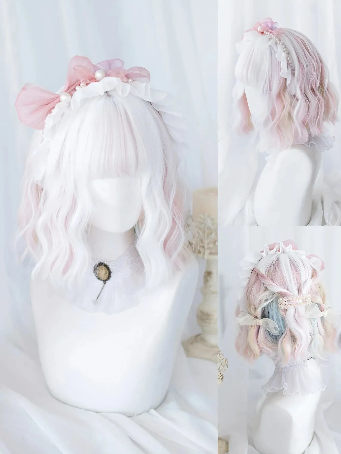 Elegant Watercolor Short Bob Wig