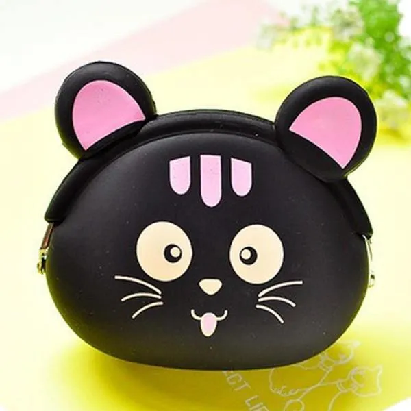 elvesmall Women Silicone Jelly Coin Purse Cartoon Lovely Animal Bag