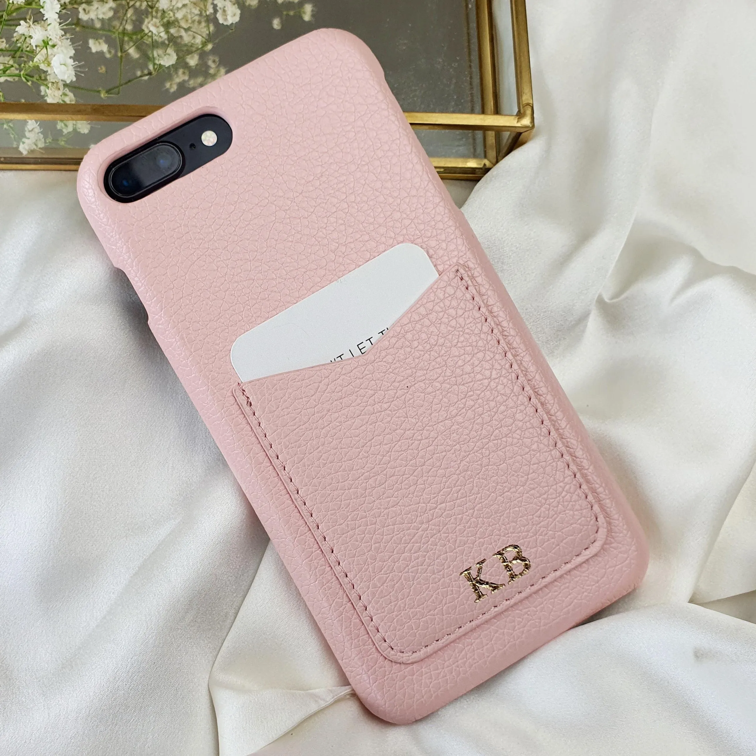 Embossed Pocket Phone Case in Blush