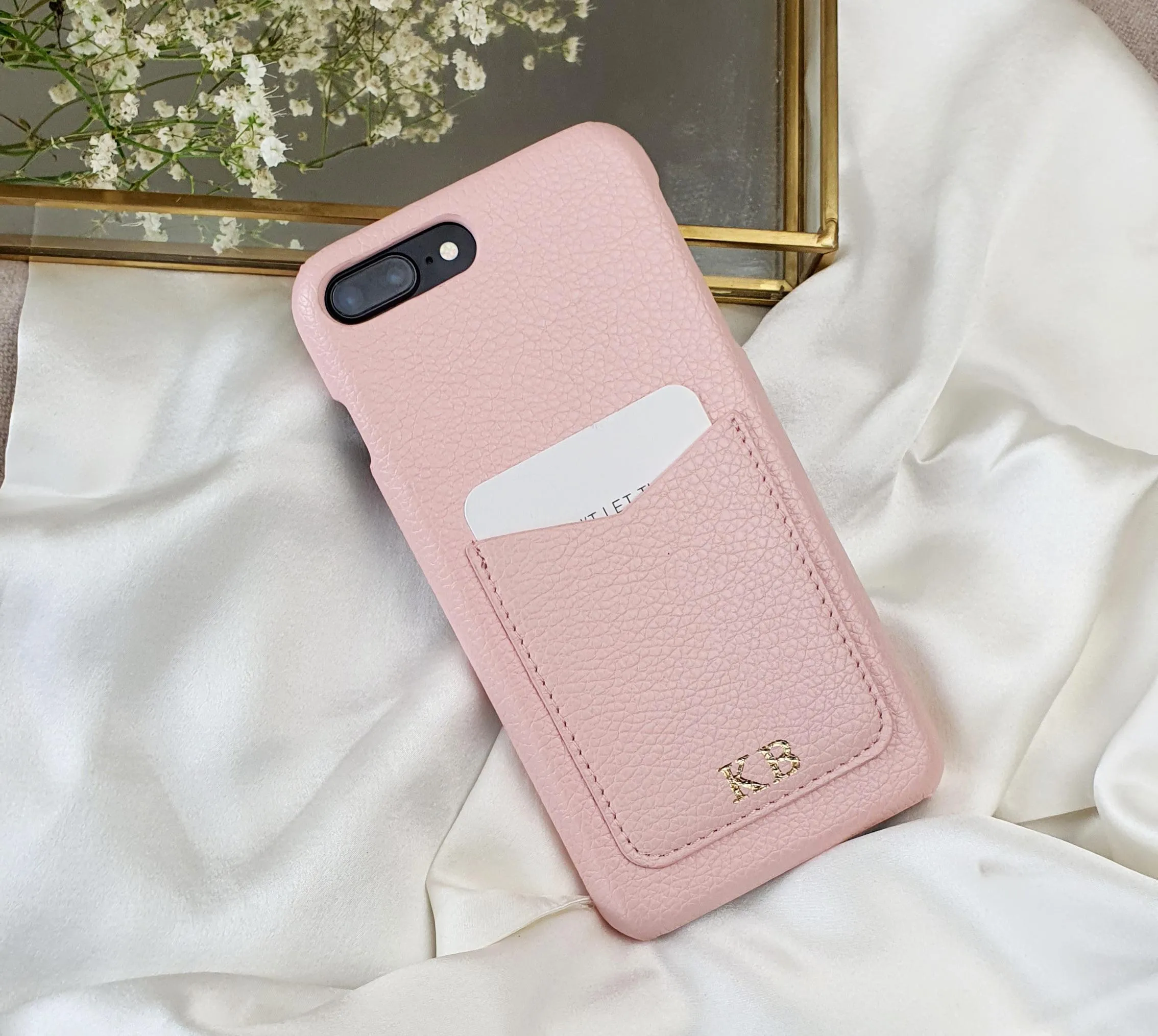 Embossed Pocket Phone Case in Blush