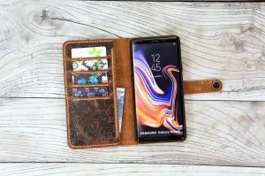 Embossing Tooled leather samsung galaxy note 20 10 9 case wallet