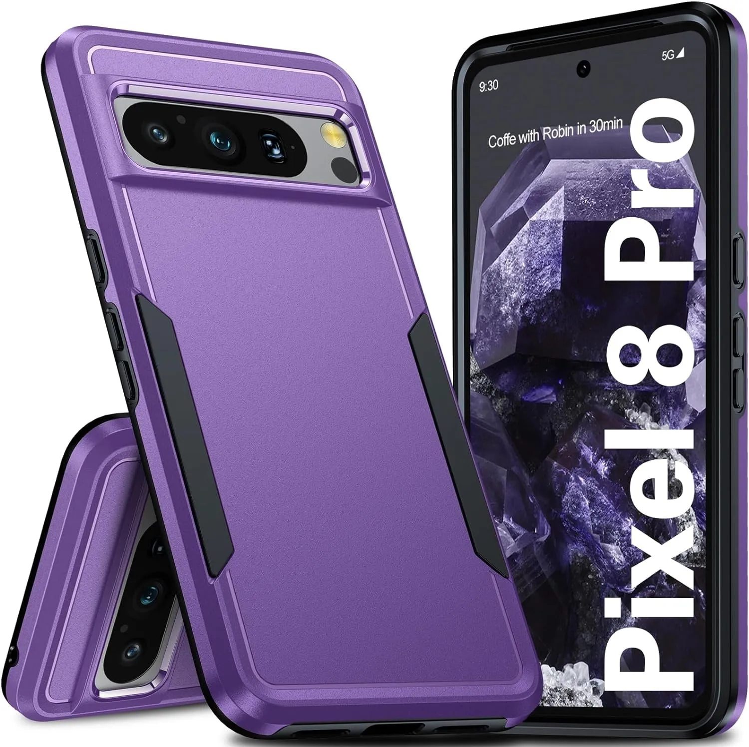 Entronix Case Designed for Google Pixel 8 Pro Heavy Duty Case, Protection Shockproof Dropproof Dustproof Anti-Scratch Case