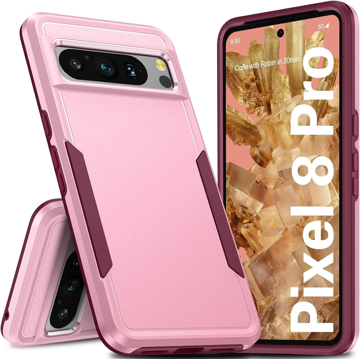 Entronix Case Designed for Google Pixel 8 Pro Heavy Duty Case, Protection Shockproof Dropproof Dustproof Anti-Scratch Case